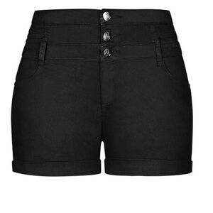 City Chic Blue High Waist Shorts
